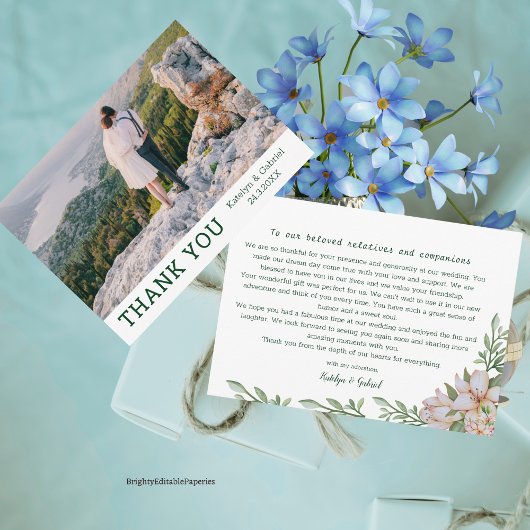 Magnolia Photo 結婚's Thank Youテンプレート ノートカード