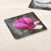 Magnolia Pink Full Bloom スクエアペーパーコースター (アングル)