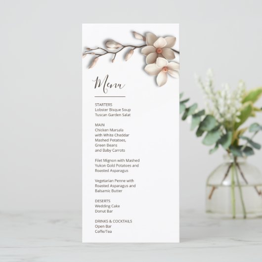 Magnolia Sculptural 3D Flower メニュー (スタンド正面)