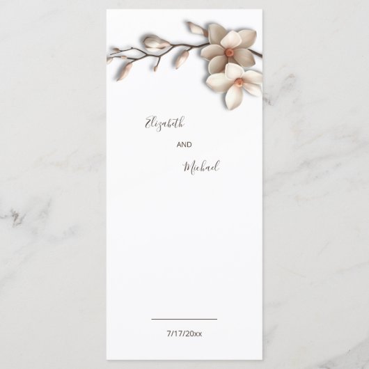 Magnolia Sculptural 3D Flower メニュー (裏面)