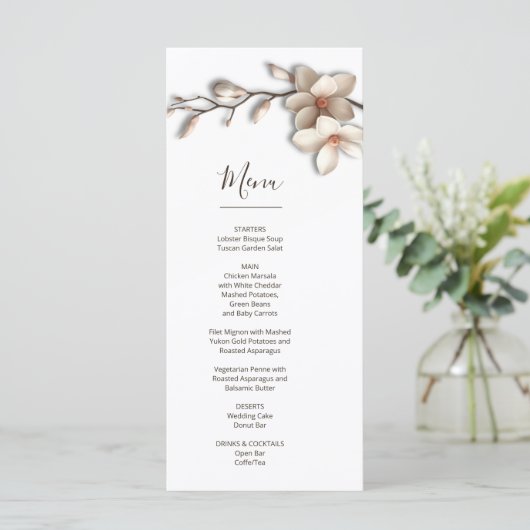 Magnolia Sculptural 3D Flower メニュー (スタンド正面)