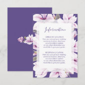 Magnolia Violetフローラ結婚の情報カード エンクロージャーカード (正面/裏面)