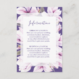 Magnolia Violetフローラ結婚の情報カード エンクロージャーカード
