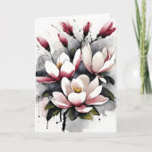 Magnolia - Watercolor flowers カード (正面)