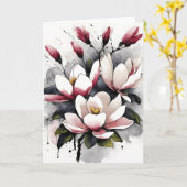 Magnolia - Watercolor flowers カード (黄色い花)