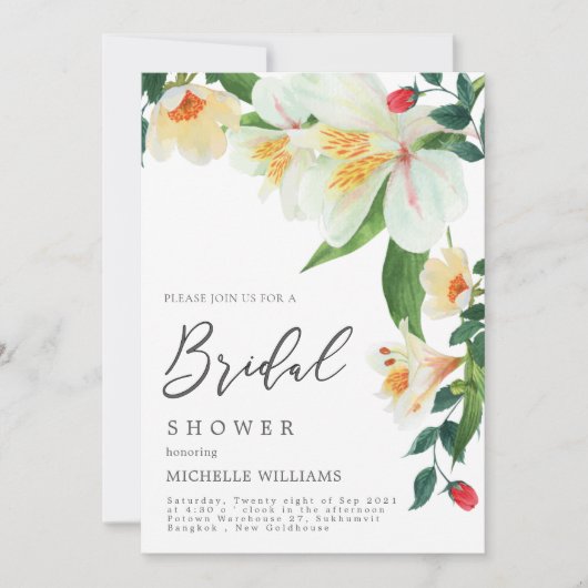 Magnolia Wedding Shower Invitation Card サンキューカード (正面)
