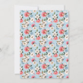 Magnolias and Carnations on Blue Personalized ノートカード (裏面)