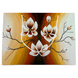 Magnolien, Acryl - ラージペーパーバッグ