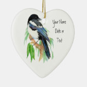 Magpie、オーナメントへカスタマイズ、バード、自然 セラミックオーナメント (右)