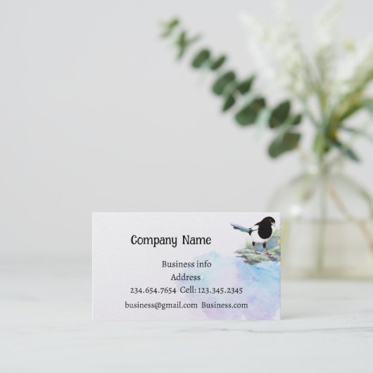 Magpie、鳥、自然、野生動物の名刺 名刺 (スタンド正面)