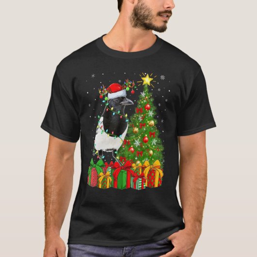 Magpie Bird   Xmas Holiday Santa Magpie Christmas  Tシャツ (正面)