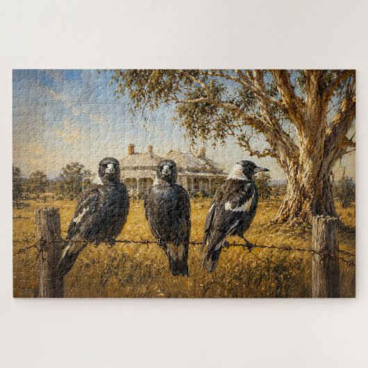 Magpies in the outback ジグソーパズル (横)
