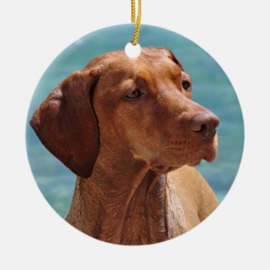MagyarのVizsla犬 セラミックオーナメント (正面)
