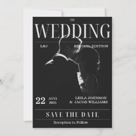 Magzineユニークおもしろい写真Save the Date 結婚's 招待状