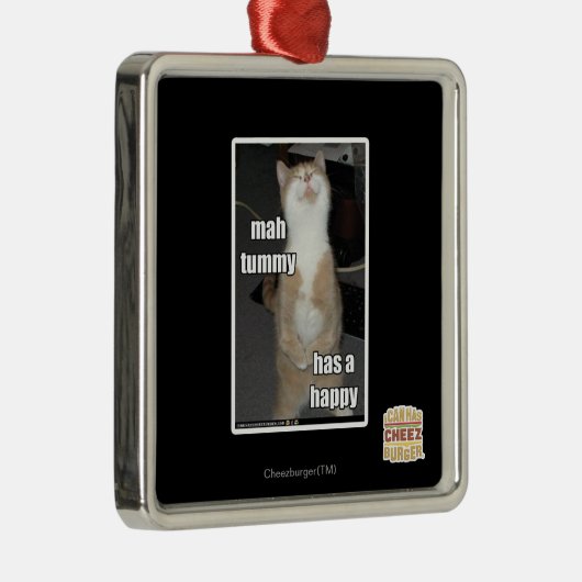 Mahのおなかに幸せのがあります メタルオーナメント (右)