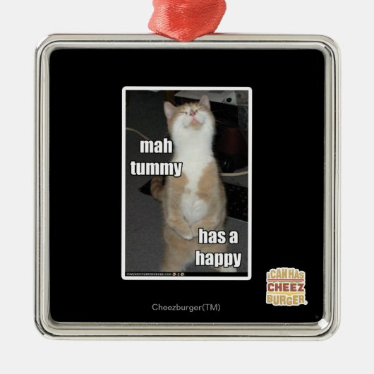 Mahのおなかに幸せのがあります メタルオーナメント (正面)