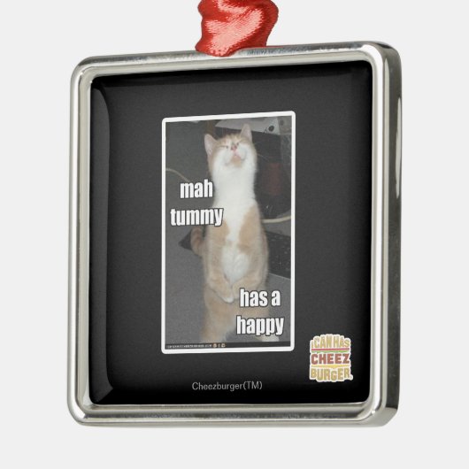 Mahのおなかに幸せのがあります メタルオーナメント (左)