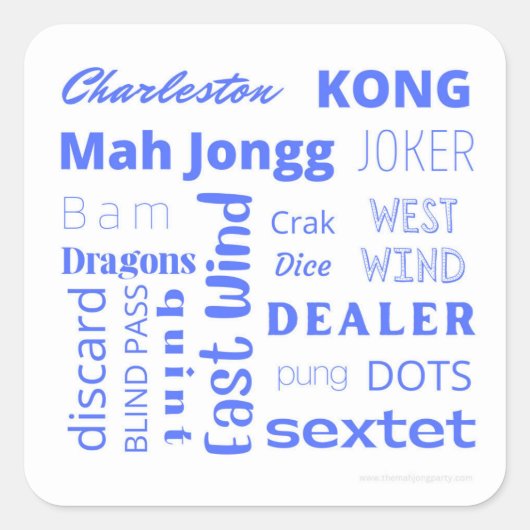 Mah Joggの青いステッカー スクエアシール (正面)