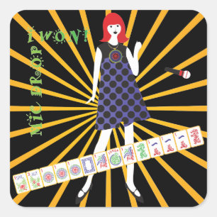 Mah Joggマイクのドロップステッカー スクエアシール