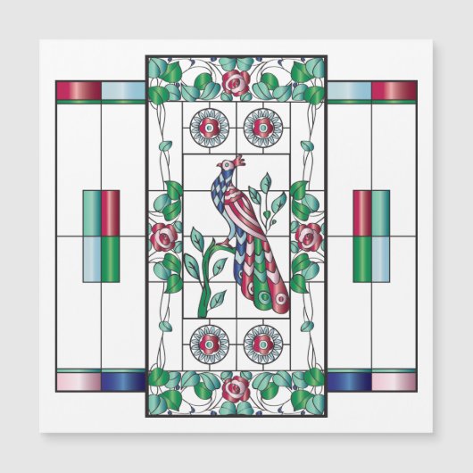 Mah Jongステンドグラス磁石カード (正面)