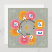 Mah Jongディーラーフラットカード ノートカード (正面/裏面)