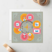 Mah Jongディーラーフラットカード ノートカード (正面/裏面インサイチュ)