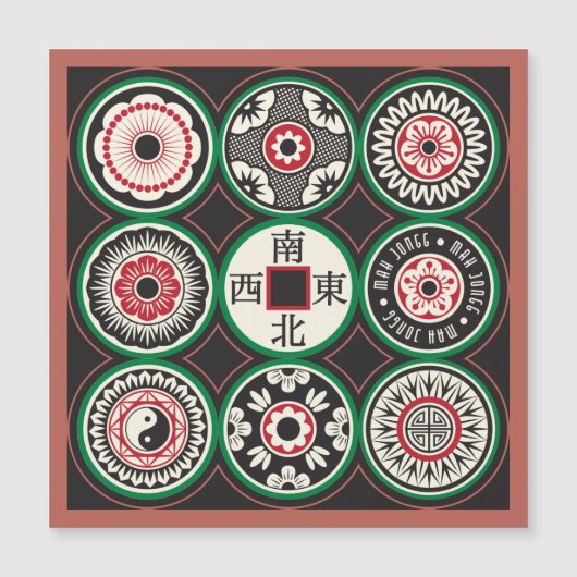 Mah Jongワンドットコインマグネットカード (正面)