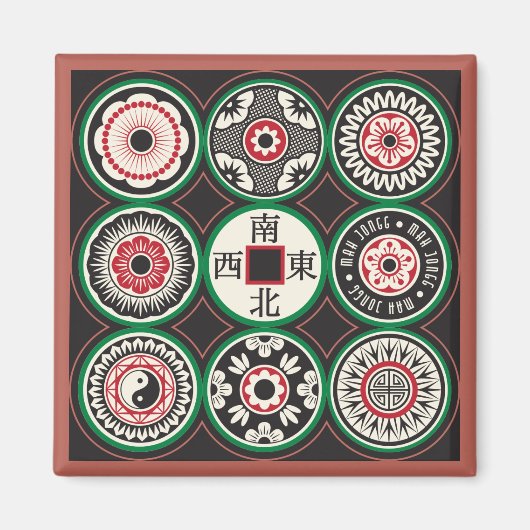 Mah Jongワンドットコインマグネットカード マグネット (正面)