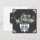 Mah Jong花/バーズフラットカード 招待状 (正面/裏面)