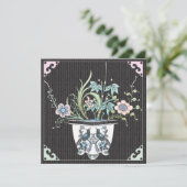 Mah Jong花/バーズフラットカード 招待状 (スタンド正面)