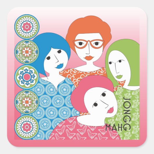 Mah Jong Limerick Dotsステッカー スクエアシール (正面)