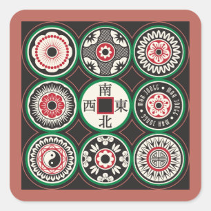 Mah Jong One Dotsコインステッカー スクエアシール