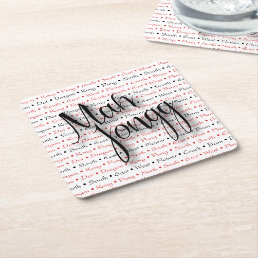 Mah Jonggのコースター スクエアペーパーコースター (アングル)