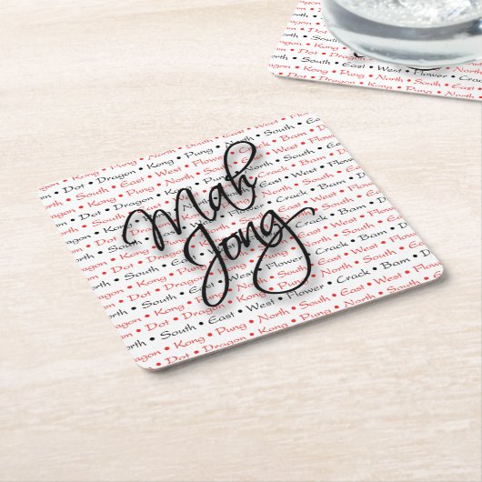 Mah Jonggのコースター スクエアペーパーコースター (アングル)