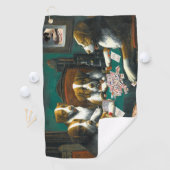 Mah Jonggのゴルフタオルを遊んでいる犬 ゴルフタオル (インサイチュ)