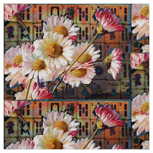 Mah Jonggのデイジーの生地 ファブリック (見本)