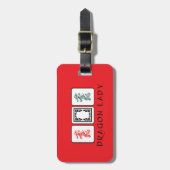 Mah Jonggのドラゴンの荷物のラベル ラゲッジタグ (正面縦)