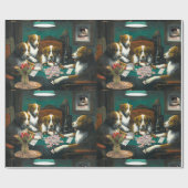 Mah Jonggの包装紙を遊んでいる犬 ラッピングペーパー (フラット)