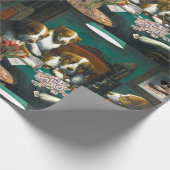 Mah Jonggの包装紙を遊んでいる犬 ラッピングペーパー (角)