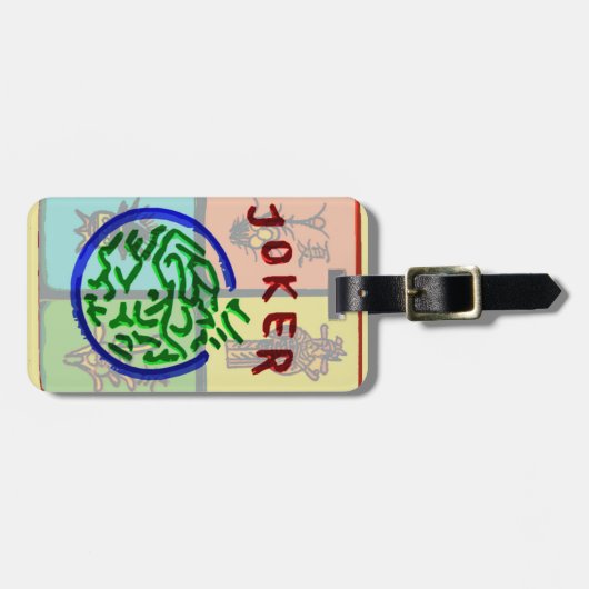 Mah Jonggの大きいジョーカーの荷物のラベル ラゲッジタグ (正面横)