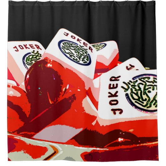 Mah Jonggの巨大なジョーカーボールのシャワー・カーテン シャワーカーテン (正面)