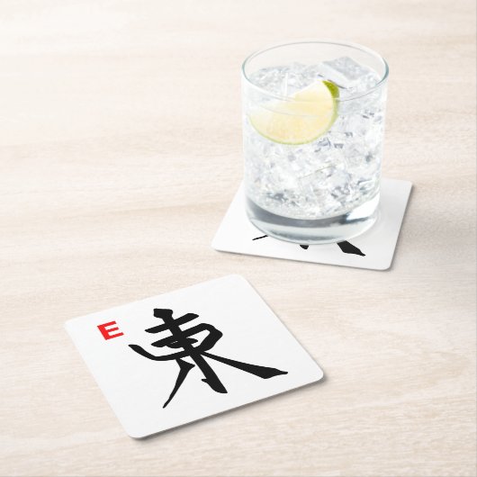 Mah Jonggの東のタイルのコースター スクエアペーパーコースター (インサイチュ)