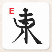 Mah Jonggの東のタイルのコースター スクエアペーパーコースター (正面)