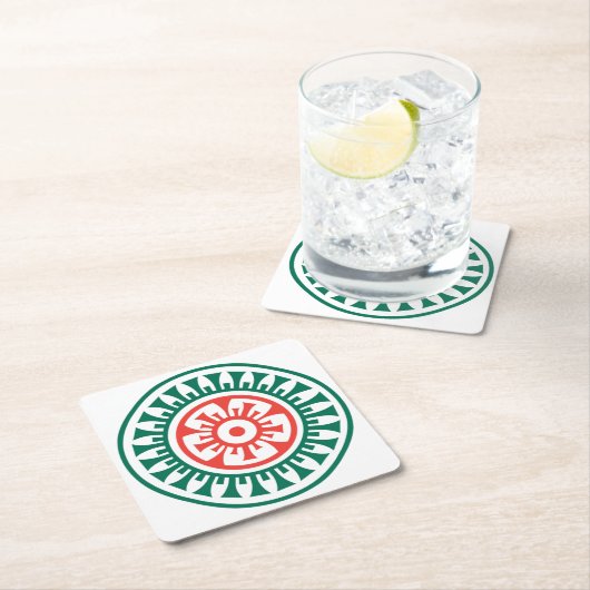 Mah Jonggの点のコースター スクエアペーパーコースター (インサイチュ)