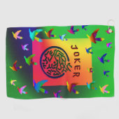 Mah Jonggの緑のジョーカーによってはゴルフタオルが夢を見ます ゴルフタオル (横)