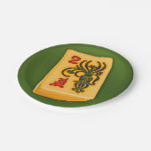 Mah Jonggの花のタイル ペーパープレート (アングル)