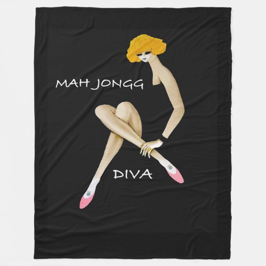 Mah Jonggの花型女性歌手のフリースブランケット フリースブランケット (正面)