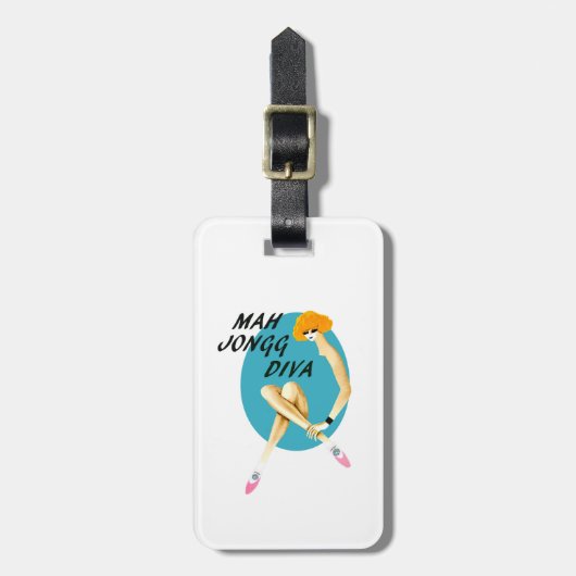 Mah Jonggの花型女性歌手の荷物のラベル ラゲッジタグ (正面縦)