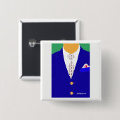 Mah Jonggの赤いドラゴンPin 缶バッジ (正面&裏面)