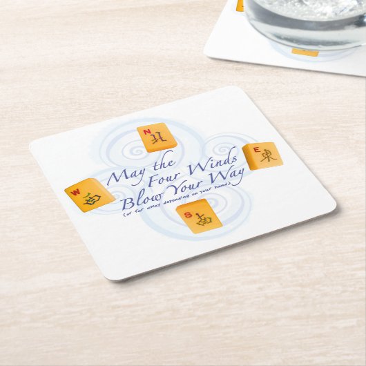 Mah Jonggの風 スクエアペーパーコースター (アングル)